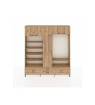 Arges Gardrop 18 Raflı 4 Çekmeceli Tek Askılı 220x30x243 Çam-Çam