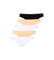 U.S. Polo Assn. Kadın 5'li Kıl Lastikli Slip (Siyah-Beyaz-Ten-Beyaz-Ten) (Çok Renkli)