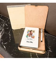 Canım Babam Fotoğraflı Ahşap Kutulu Defter Kalem Set