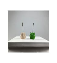 Baykuş Not Tutucu 2'li Set (yeşil - Krem)