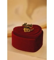 Kişiye Özel 925 Ayar Gümüş Betty Boop Figürlü İsim Yüzük (Gold)