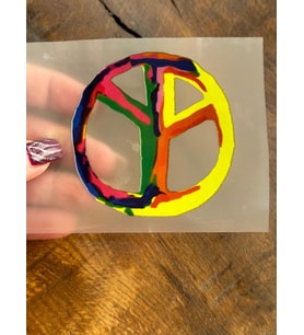 ÜTÜ İLE YAPIŞAN 8X8 CM BARIŞ SİMGESİ TRANSFER BASKI ARMA