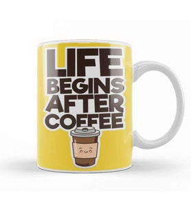 Life Begins After Coffee Kupa Bardak Porselen