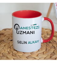 Kişiye Özel İsim Baskılı Anestezi Uzmanı Kupa Bardak Çift Taraflı Kupa Baskı