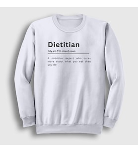 Presmono Unisex Beyaz Dietitian V2 Sağlık Hediye Diyetisyen Sweatshirt 521153tt (Beyaz)