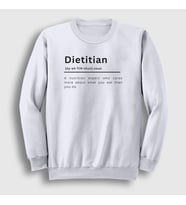 Presmono Unisex Beyaz Dietitian V2 Sağlık Hediye Diyetisyen Sweatshirt 521153tt (Beyaz)