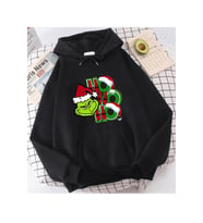 Grinch Hohoho Yenı Yıl Kapşonlu Sweatshirt (Siyah)