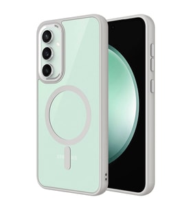 Lexroo Galaxy S23 FE Kılıf Wireless Şarj Özellikli Krom M-safe Silikon Kılıf - Gri