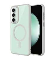 Lexroo Galaxy S23 FE Kılıf Wireless Şarj Özellikli Krom M-safe Silikon Kılıf - Gri