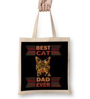 Best Cat Dad Ever Kedi 03 Bez Çanta Uzun Saplı