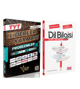 Liderler Karması TYT Problemler 10 Yayın 30 Deneme ve AKM Dil Bilgisi Soru Bankası Seti 2 Kitap