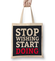 Stop Wishing Start Doing Gym Inspiration Bez Çanta Uzun Saplı