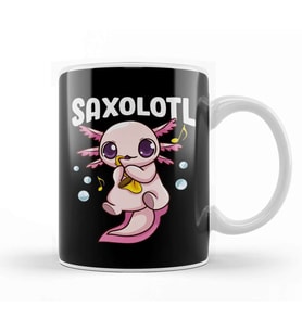 Cute & Funny Saxolotl Adorable Sax Playing Axolotl Kupa Bardak Porselen