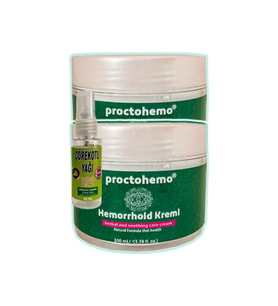 Proctohemo Hemoroid Kremi 100 ml 2 Adet Basur Giderici + 30 ml Çörek Otu Ağrı Dindirici Yağ