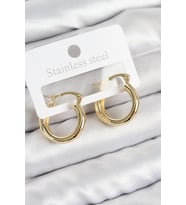 Tegan Pirinç Halka Model Gold Renk Kadın Küpe TG27BKP11037