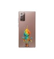 Samsung Galaxy Note 20 ile uyumlu Splash ahtapot tasarımlı şeffaf silikon kılıf