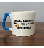 Bekarlık Sultanlıktır Ama Baskılı Mavi Kulplu D Kupa