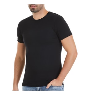 6 Adet Yıldız Erkek Likralı Kısa Kollu T-Shirt Fanila Siyah 91