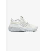 Unisex Ortopedik Spor Ayakkabı Şeritli Bağcıklı Hava Alan Ultra Rahat Hafif Taban Sneaker T-135 (Beyaz)