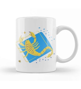 Scorpion Drawing Scorpion Kupa Bardak Porselen