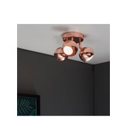 GU10 Üçlü 3 lü Hareketli LED Spot Tavan Avize Parlak Bakır Kaplama Modern Tavan Tasarruflu Os ram
