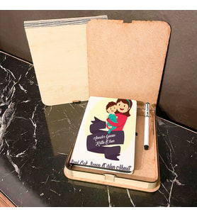 Anneler Günü Hediyesi Ahşap Kutulu Defter Kalem Set 014