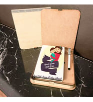 Anneler Günü Hediyesi Ahşap Kutulu Defter Kalem Set 014