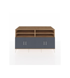Kronos Konsol 6 Raflı 4 Kapaklı 176x59x99 Çam-Antrasit