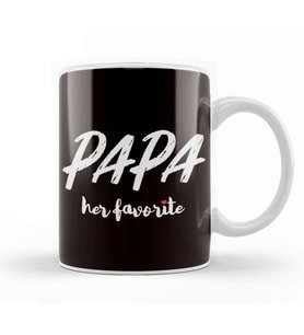 Papa Her Favorite Dad Husband Daughter Daddy Poppa Father Kupa Bardak Porselen