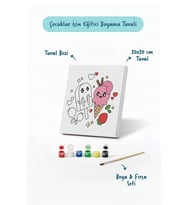 Sevimli Dondurma Boyama Tuvali – Şövalesiz Boya Seti 20x20