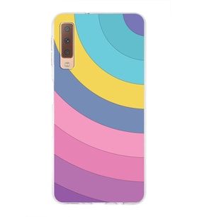 Samsung Galaxy A7 (2018)  Kapak Renk Cümbüşü Tasarımlı Şeffaf Silikon Kılıf