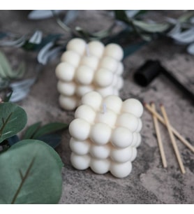 Soya Wax 2'li Vanilya Kokulu Büyük Bubble Set Mum