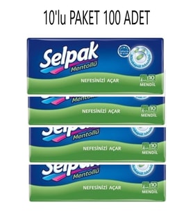 Selpak Mentollü Mendil 10 Lu Paket 10 Adet (100 Adet)