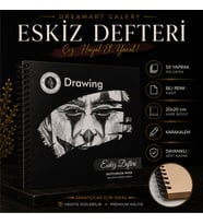 Dreamart Galery Eskiz Defteri 20X20 cm 50 Yaprak Bej Kağıt Spiralli Sert Kapak Karakalem Çizim Defteri