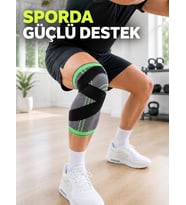 Örme Sporcu Dizliği Ayarlanabilir Çapraz Destek Bantlı Esnek Diz Koruyucu