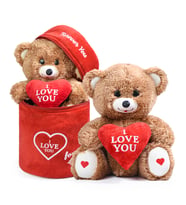 Harika Peluş Bagged My Love Teddy Bear (Çantalı Aşkım Ayıcık) (Kahverengi)