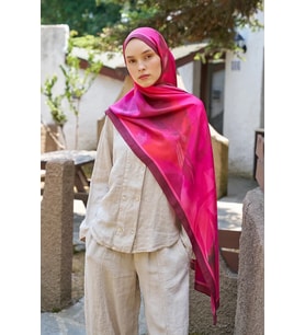BORDO Ed Scarf Inspired Volen Desen Şal