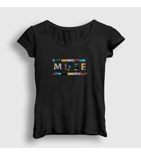 Presmono Kadın Siyah Logo V2 Muse T-Shirt 70247tt
