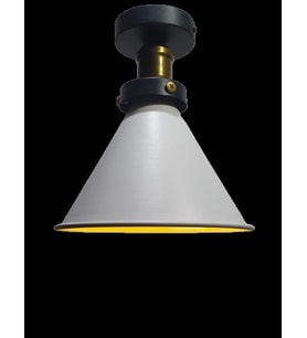 MYLİGHTS  RETRO RUSTİK  BEYAZ  İÇİ ALTIN PLOFONYER AVİZE ARMATÜR 18 CM EN (Siyah)