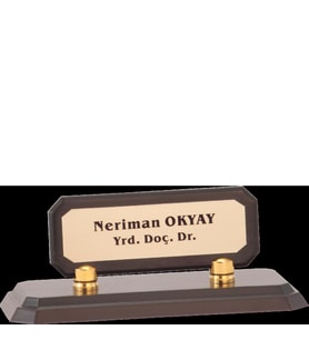 ODAK KUPA - Ahşap ve Cam Masa İsimlikleri - YZ-003 A - 10 cm