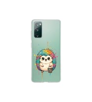 Samsung Galaxy S20 FE ile Uyumlu Splash Kirpi Tasarımlı Şeffaf Silikon Kılıf