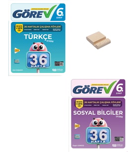 Nitelik 6. Sınıf Türkçe ve Sosyal Bilgiler 36 Haftalık Görev Föyleri + Telefon Standı