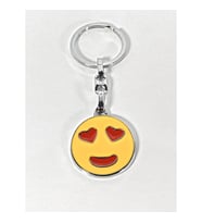 Kalp Gözlü Emoji Metal Anahtarlık – Sevgi Temalı Emoji Anahtarlık