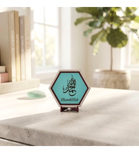 Estetik Elhamdülillah motifli masaüstü süsü, modern ofis ve ev dekorasyonu için özel bir hediye seçeneği 10x10 cm