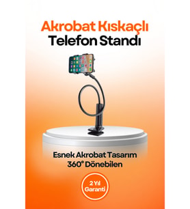 360° Dönebilen Mandallı Akrobat Telefon Tutucu Güçlü Sabitleme