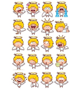 Melek Çocuk Sticker Set 20 Parça Telefon, Tablet, Defter, Laptop Sticker