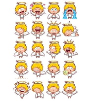 Melek Çocuk Sticker Set 20 Parça Telefon, Tablet, Defter, Laptop Sticker