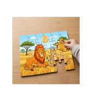 Sevimli Aslan Ailesi Tasarımlı 24 Parça Ahşap Çocuk Puzzle
