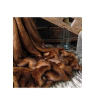 Kırçıllı Koyukahve Peluş Yatak/ Koltuk Şalı (140X140)