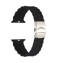 Apple Watch 7 41mm Uyumlu KRD-72 Silikon Kordon (Siyah)
